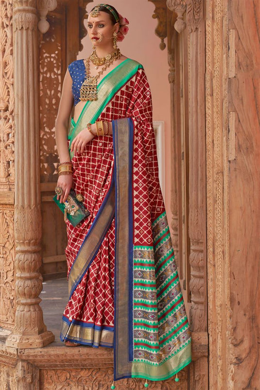 Brilliant Art Silk Casual Saree In Maroon Color