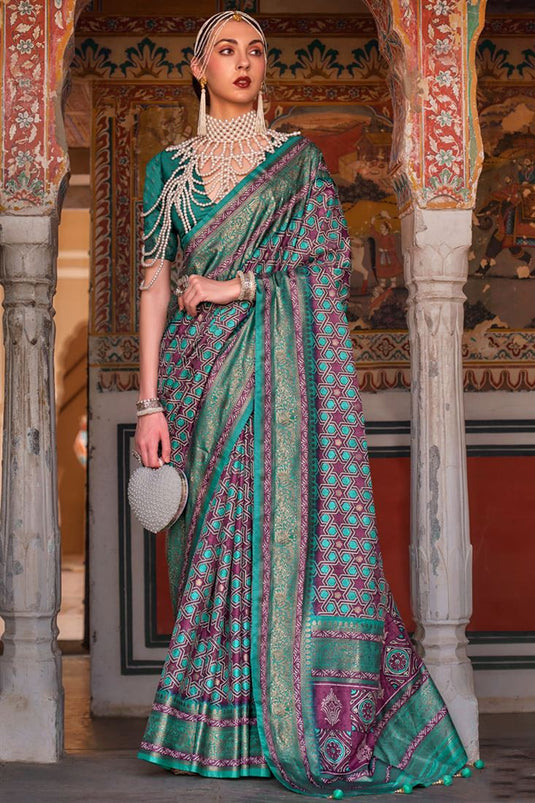 Enigmatic Wine Color Art Silk Saree with Weaving Work