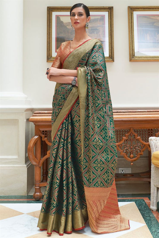 Green Festival Classic Saree