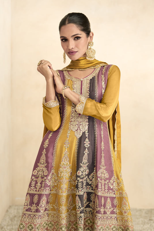 Chinon Fabric Fancy Embroidered Function Wear Readymade Designer Pakistani Style Palazzo Salwar Suit