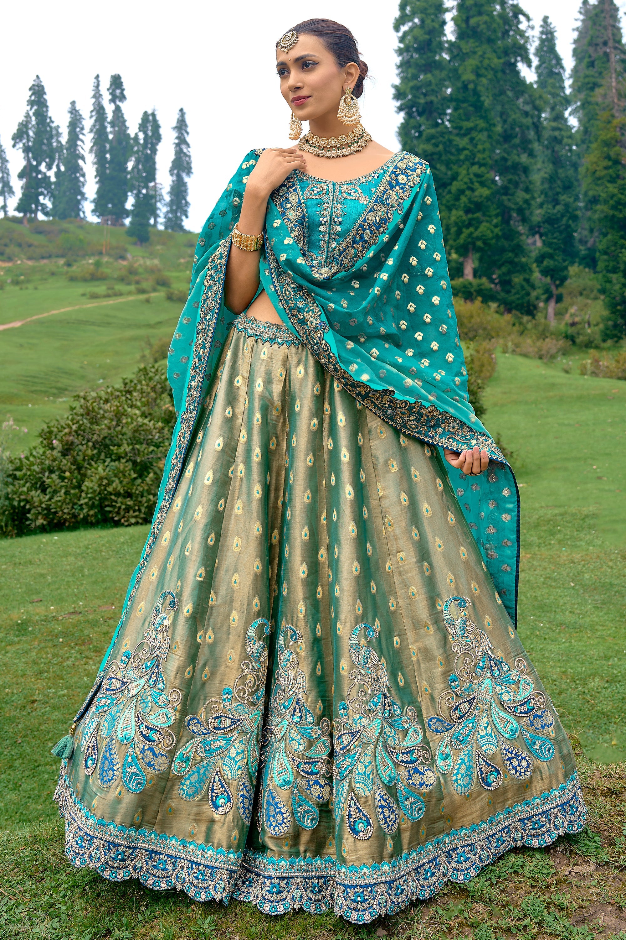 Pretty skin color lehenga | Indian fashion, Party wear lehenga, Lehnga dress