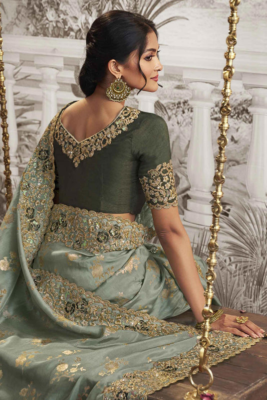 Buy All About You Sea Green Embroidered Sequinned Semi Stitched Lehenga &  Unstitched Blouse With Dupatta - Lehenga Choli for Women 22736482 | Myntra