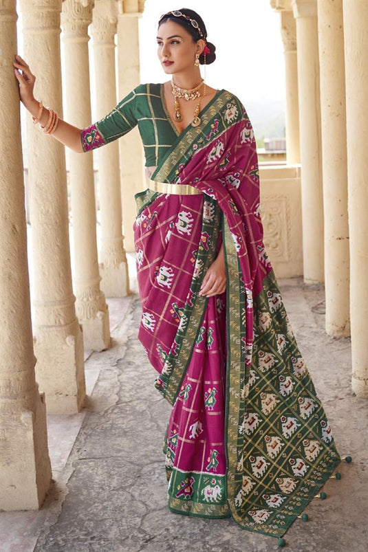 Printed Work Wine Color Art Silk Fabric Fascinating Function Wear Saree