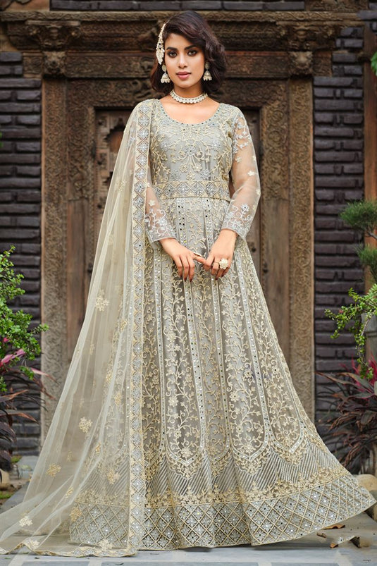 Beige store colour anarkali