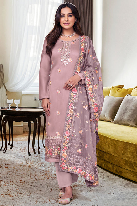 Ginni Kapoor Festive Look Lavender Color Viscose Silk Classic Salwar Suit