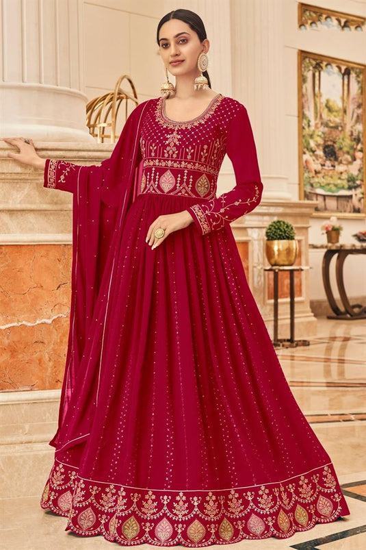 Red Color Beautiful Anarkali Suit | Ethnicroop