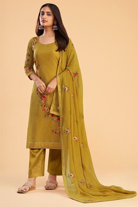 Yellow Color Georgette Alluring Function Look Salwar Suit