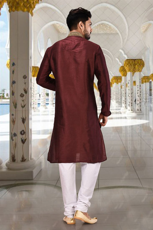 Function Wear Readymade Kurta Pyjama For Men In Art Silk Fabric