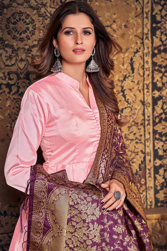 Buy Fabulous Dusty Pink Designer Palazzo Salwar Suit | Palazzo Salwar Suits